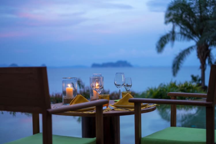 In villa dining